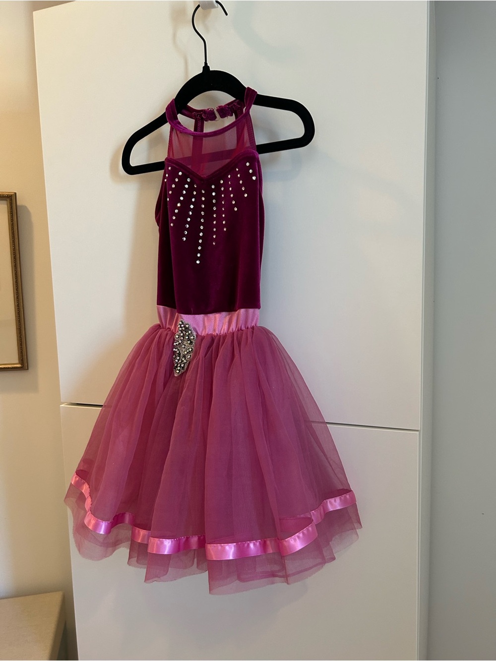 Weissman Berry Pink Tulle Dance Costume with Rhinestone Detail - Picture 7 of 11